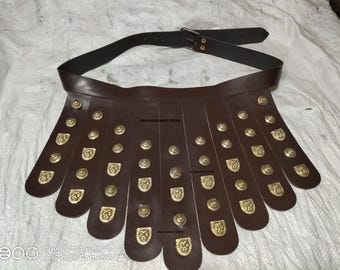 Handmade Leather Gladiator Belt: Roman Warrior Cosplay, LARP Armor