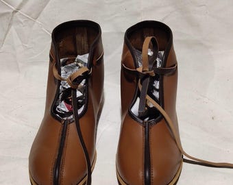 Medieval Viking Leather Shoes, Handmade Turn Boots, LARP Footwear, Renaissance Costume Shoes.