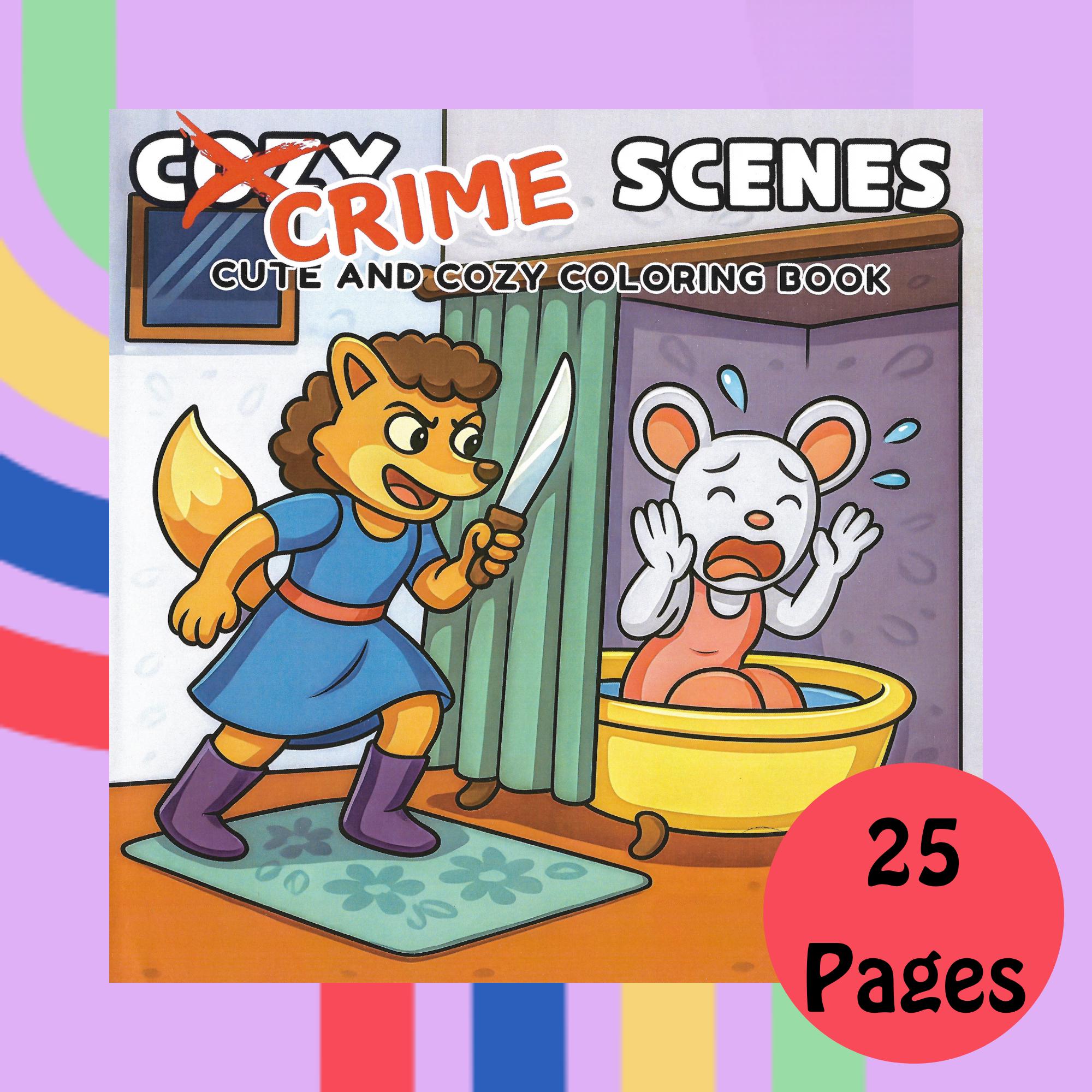 Crime Scenes Coloring Book for Adults, True Crime, Dark Humour, Horror Color Pages, Digital PDF Download