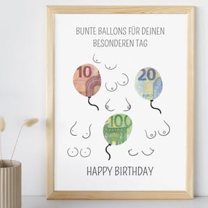Tarjeta de cumpleaños divertida con pechos | Regalo divertido en efectivo para tu esposo o novio | Tarjeta digital en PDF para imprimir | Idea divertida de último minuto