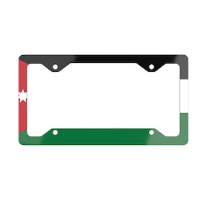 License Plate Frame, Jordanian Flag Design, Car Accessories, Vehicle Decor, Patriotic Gift, National Pride, Car Decorations