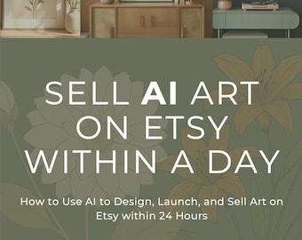 Sälj AI-konst på Etsy på under 24 timmar - Steg-för-steg e-bok för att skapa, lista och tjäna pengar med digitala utskrifter
