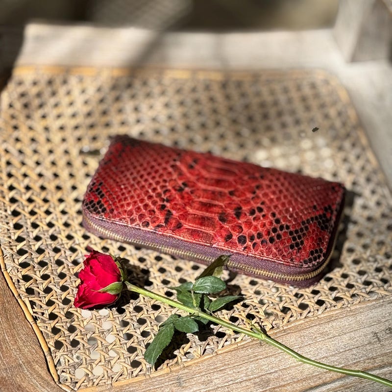 Red Leather Clutch - Etsy