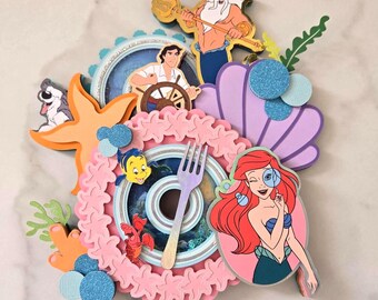 Little Mermaid Cake Topper, Princess Ariel Party Decorations, Personalized Little Mermaid Cake Topper, Mermaid Theme Party, Ariel Party.