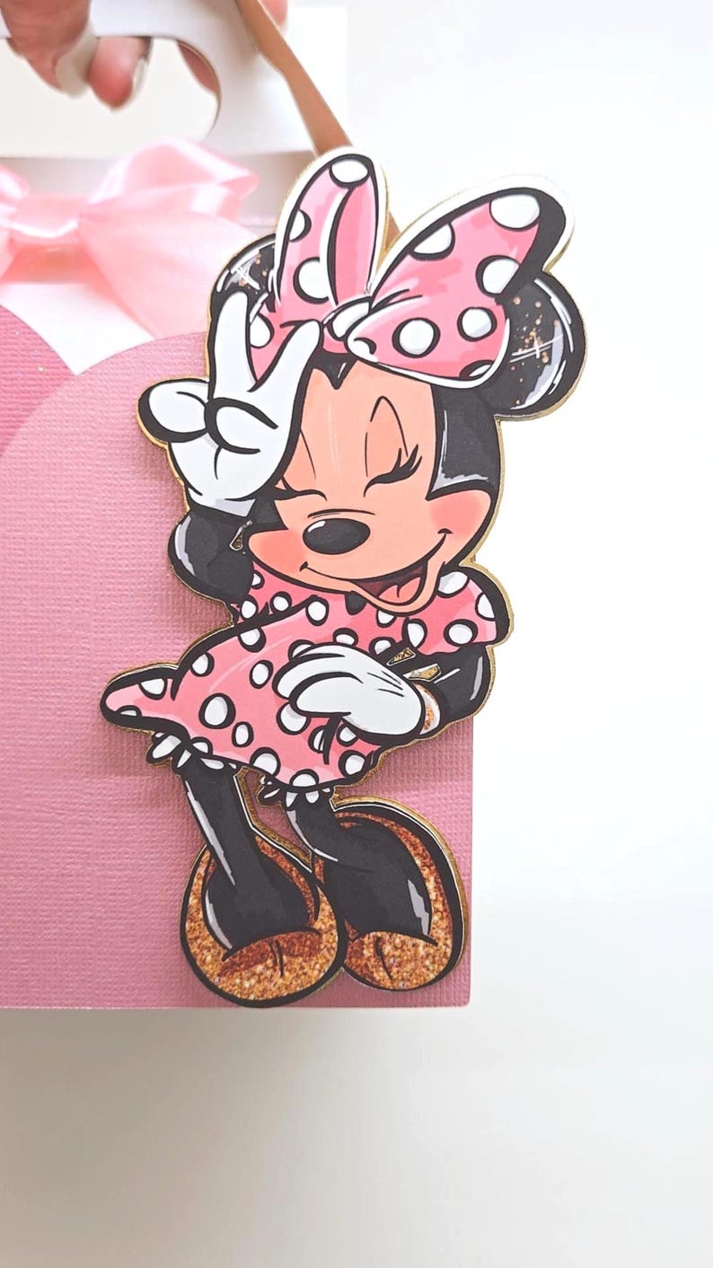 Minnie Mouse Goodie Boxes, Minnie Gable Box, Minnie Party Decorations, Minnie Mouse Favor Box, Minnie Theme Kids Party Favors. image 6