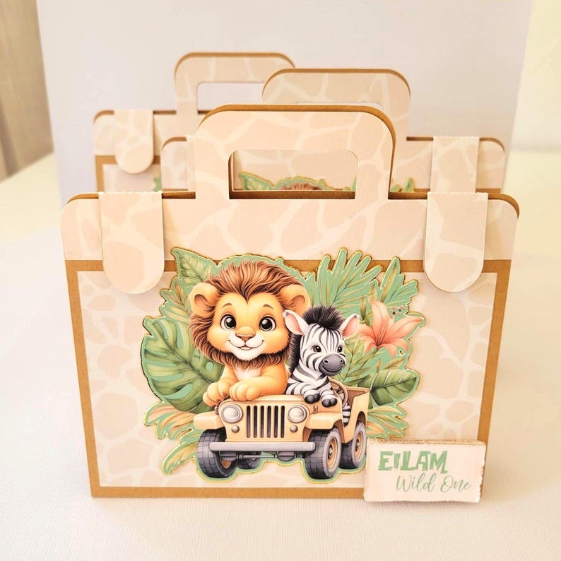 Safari Coloring Suitcase, Kids Birthday Party Activity, Personalized Favor Bag image 9