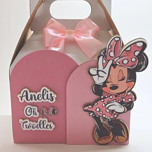 Minnie Mouse Goodie Boxes, Minnie Gable Box, Minnie Party Decorations, Minnie Mouse Favor Box, Minnie Theme Kids Party Favors. image 9