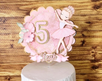 Ballerinataarttopper, decor balletverjaardag, balletdanser, ballettaarttopper, roze tutu verjaardag, decor balletfeest, roze verjaardag.