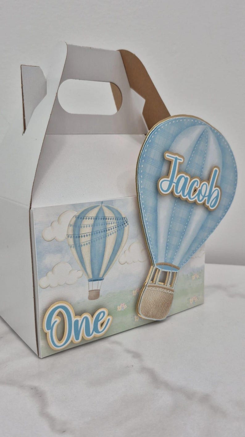 Hot Air Balloon Favor Box: Bear Theme, First Birthday Party - Etsy