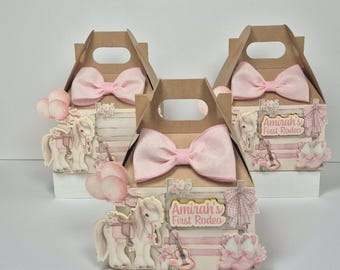 First Rodeo Theme Favor Boxes, Western Theme Birthday Party Decor, Cowgirl Rodeo Birthday Party Decorations, Cowgirl Birthday Favor Boxes.