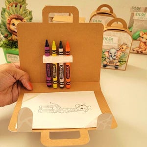 Safari Coloring Suitcase, Kids Birthday Party Activity, Personalized Favor Bag image 8
