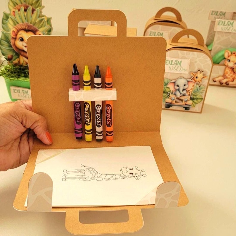 Safari Coloring Suitcase, Kids Birthday Party Activity, Personalized Favor Bag image 8