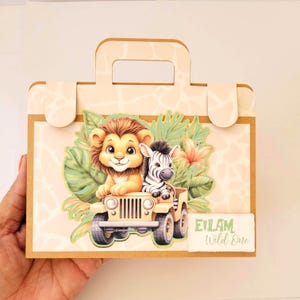 Safari Coloring Suitcase, Kids Birthday Party Activity, Personalized Favor Bag image 2