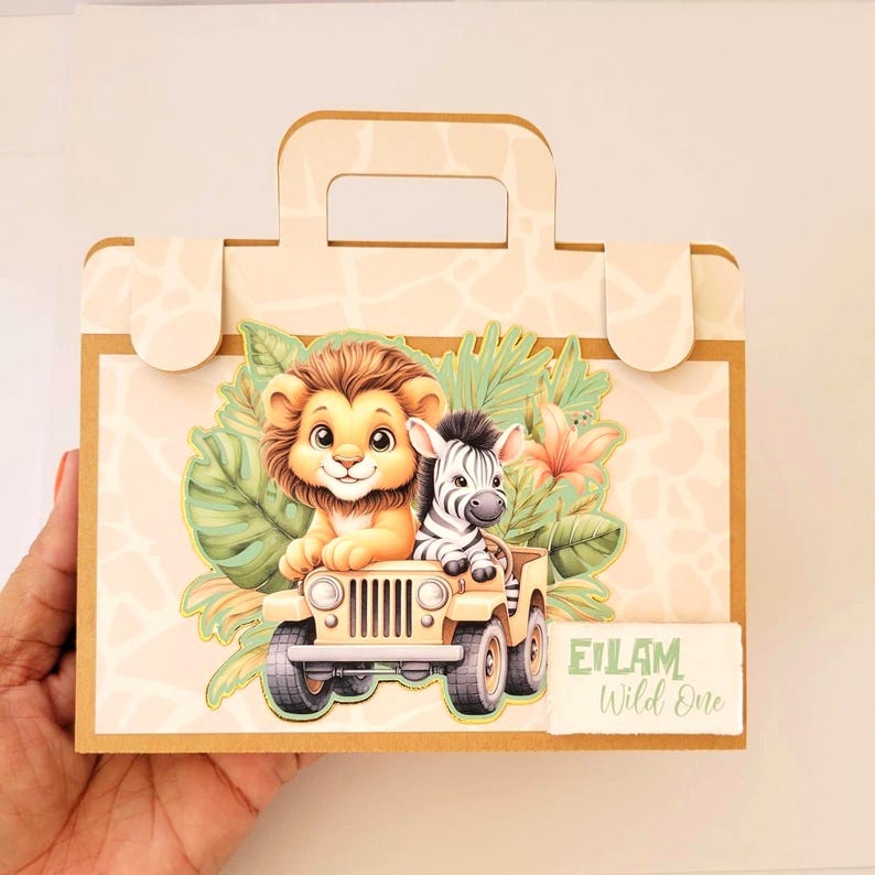 Safari Coloring Suitcase, Kids Birthday Party Activity, Personalized Favor Bag image 2