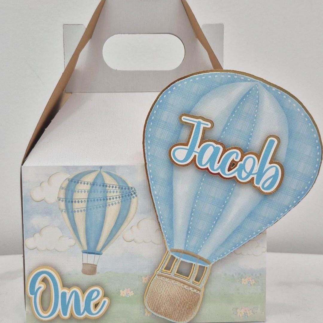 Hot Air Balloon Favor Box: Bear Theme, First Birthday Party - Etsy