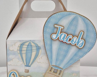 Hot Air Balloon Favor Box, Hot Air Balloon Goodie Boxes, Hot Air Balloon Theme Birthday, Hot Air Balloon Party Decor.