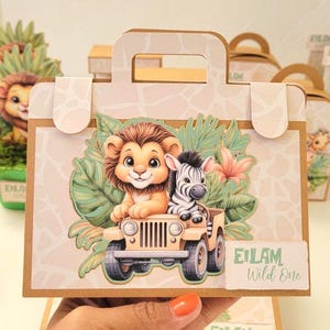 Safari Coloring Suitcase, Kids Birthday Party Activity, Personalized Favor Bag image 6