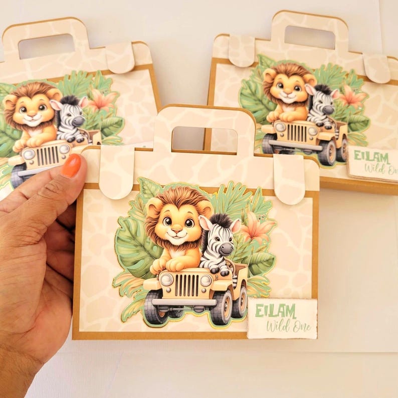 Safari Coloring Suitcase, Kids Birthday Party Activity, Personalized Favor Bag image 3