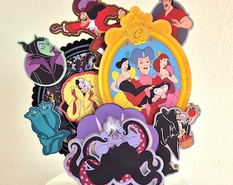 Disney Villains Cake Topper, Villains Birthday Cake Topper, Disney Villains Cake Decoration, Ursula Party Decor, Evil Queens Party Decor.