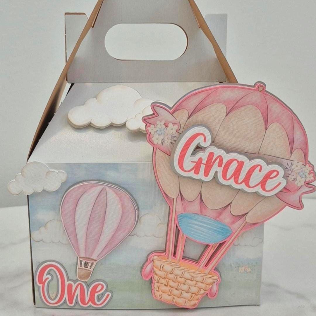 Hot Air Balloon Party Favor Box, Hot Air Balloon Birthday Decor, Hot ...