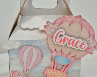 Hot Air Balloon Favor Box, Hot Air Balloon Goodie Boxes, Hot Air Balloon Theme Birthday, Hot Air Balloon Party Decor.
