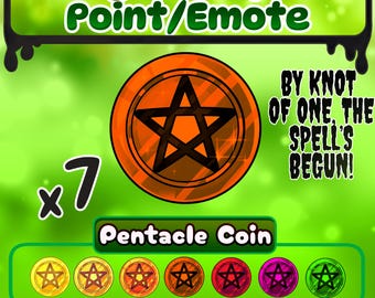 Pentagram Coin Twitch Channel Points | Spooky Kawaii Emotes (Digital Download)