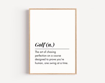 Impresión divertida de definición de golf / Arte mural minimalista (descarga digital)