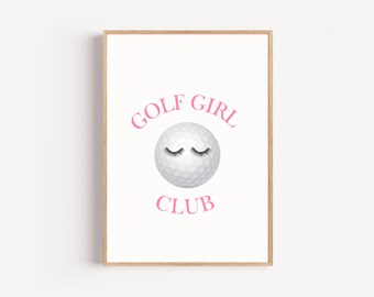 Golf Girl Club Art Print | Feminine Golf Decor (Instant Download)