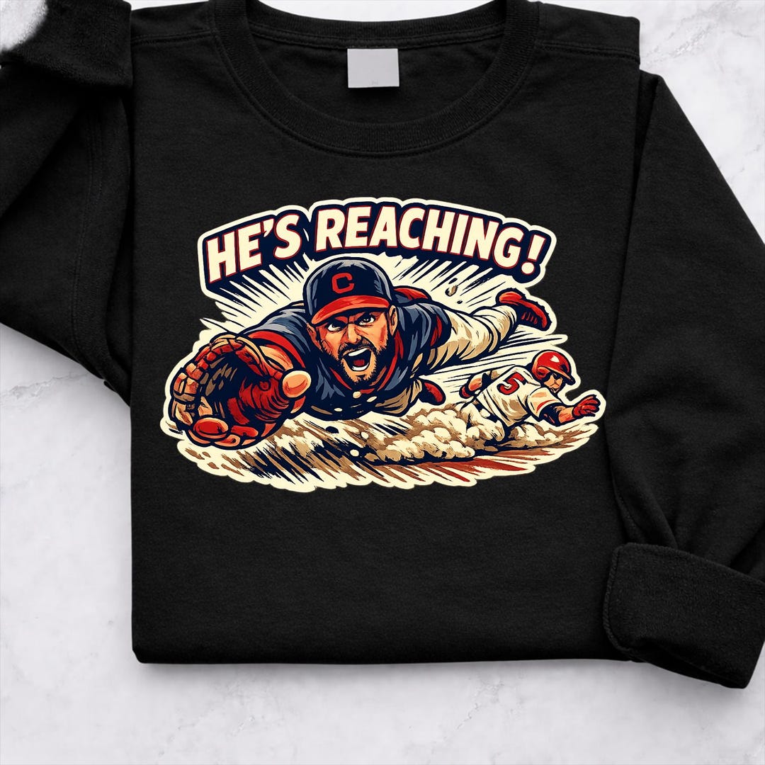 Funny “he's Reaching!” Baseball Meme PNG | Jump Officer Meme Inspired