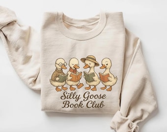 Sudadera del Club del Libro Silly Goose, Sudadera con capucha divertida para lectores, Regalo para amantes de los libros, Sudadera para amantes de los libros