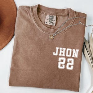 Custom Mascot Name and Number Shirt, Comfort Colors® Game Day Shirt, School Team Number Shirt, Personalized Sports Number Tee,