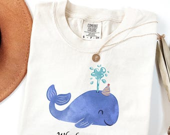 Shirt Comfort Colors® Whale Done, schattig walvis T-shirt, shirt Sea Life, shirt oceaan natuur, shirt dierenliefhebber, shirt kust, kustshirt voor vrouwen