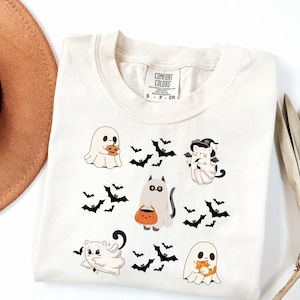 Halloween Ghost Comfort Colors Shirt, Cute Ghost Shirt, Womens Halloween Shirt, Cute Fall Shirt, Spooky Season Shirt, Gift For Halloween