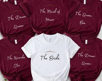 Personalized Bridesmaid Shirt, Bachelorette Party Shirt, Bride Squad Tee, Custom Name Bridal Party Shirt, Wedding Party Gift