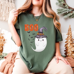 Halloween Ghost Comfort Colors Shirt, Cute Ghost Shirt, Womens Halloween Shirt, Cute Fall Shirt, Spooky Season Shirt, Gift For Halloween