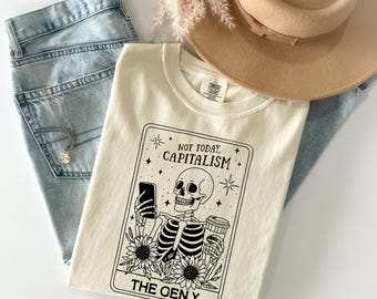 Comfort Colors® Tarot Card Shirt, Geny Tarot Card Shirt, Tarot Death T-Shirt, Witchy Shirt, Skeleton Tarot T-shirt, Halloween Tarot Shirt