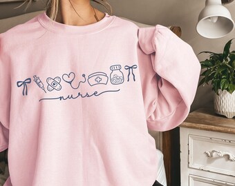 Oncology Nurse Sweatshirts, Floral Cancer Nurse Sweatshirt, Oncology Nursing Sweaters, ONC Nurse Crewneck Sweater, Peds Onc Nurse Sweatshirt