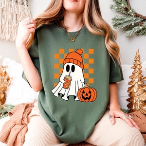 Halloween Ghost Comfort Colors Shirt, Cute Ghost Shirt, Womens Halloween Shirt, Cute Fall Shirt, Spooky Season Shirt, Gift For Halloween