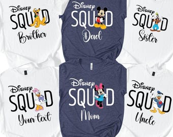 Camisetas de la familia Disney Squad, camisetas Disney, camisetas Disney a juego 2025, camiseta de viaje a Disney, camiseta de Disney World, vacaciones Disney, Disney Squad