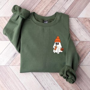 Little Ghost Ice Coffee Shirt, Ghost Sweatshirt, Halloween Tee, Cute Ghost Shirt, Little Ghost Ice Coffee Sweatshirt