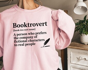 Wildflower Booktrovert Sweatshirt Gift For Librarian, Book Club Shirt, Bookish Hoodie, Book Lover Gift Shirt, Teacher Crewneck, Reading Tee