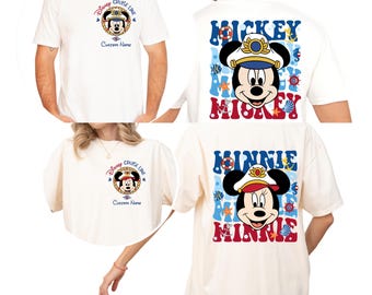 Maglietta da crociera Comfort Colors® Topolino e Minnie, maglietta Topolino e Minnie, maglietta da crociera Disney, maglietta per la famiglia Disney, maglietta per le vacanze Disney