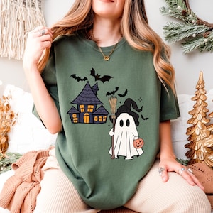 Halloween Ghost Comfort Colors Shirt, Cute Ghost Shirt, Womens Halloween Shirt, Cute Fall Shirt, Spooky Season Shirt, Gift For Halloween