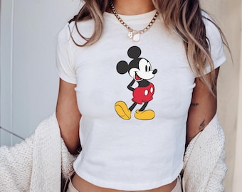 Retro Mickey Disney baby-T-shirt, klassiek Mickey Baby-T-shirt, Y2K jaren 90 stijl Mickey Mouse T-shirt, Mickey Mouse Disney baby-T-shirt