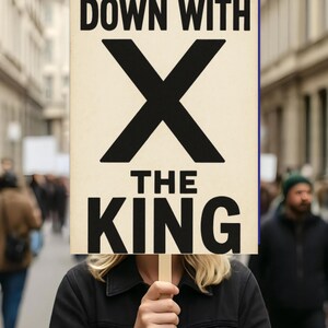 No Kings In America Protest Sign, Anti-Trump Resistance, Political Activist Poster, Rally Sign, Resist Fascism Protest Poster