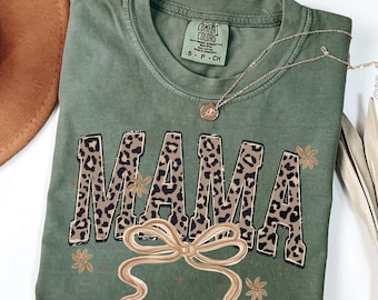 Comfort Colors® Leopard Mama Shirt, Mothers Day Gift, Mom Shirt, Retro Mama Shirt, Gift For Mom, Mama Shirt, Leopard Mama T-Shirt