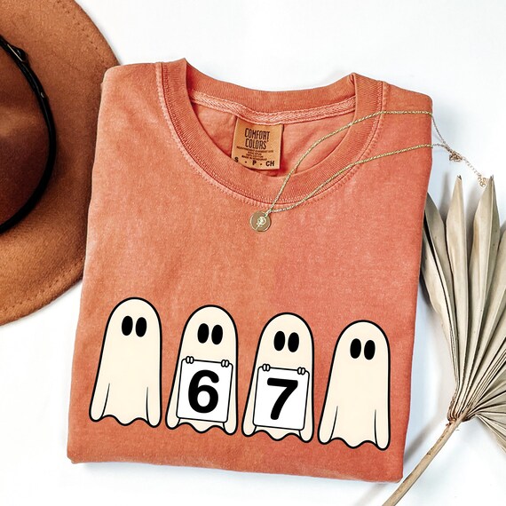 Comfort Colors® 6 7 Meme Shirt, Funny Ghost Hands Tee, Halloween Couples Shirt, Trendy Shirt, Six Seven T-shirt, 67 Couples Tee