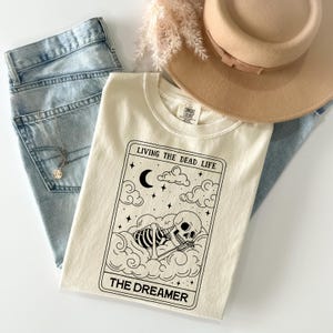 Comfort Colors® Tarot Card Shirt, The Dreamer Card Shirt, Tarot Death T-Shirt, Witchy Shirt, Skeleton Tarot T-shirt, Halloween Tarot Shirt