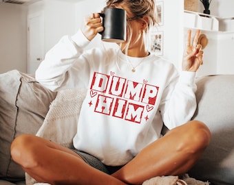 DUMP Him COQUETTE Unisex Heavy Blend ™ Rundhals-Sweatshirt, lustiges Sweatshirt, Girly Rundhalsausschnitt, Dump Him, Cottagecore, Girly Geschenke