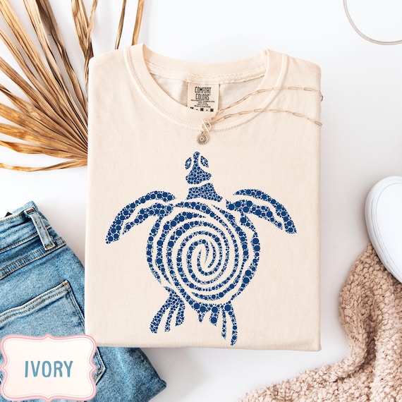 Comfort Colors Sea Turtle Graphic T-Shirt, Coastal Beach Aesthetic Comfort Colors Tee